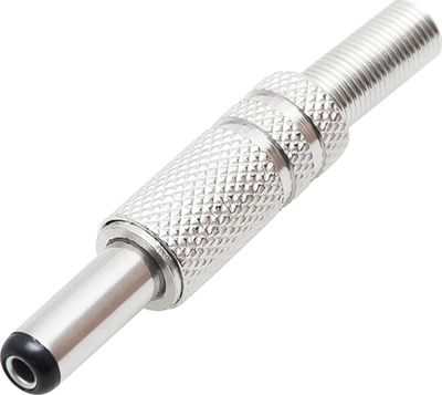 Prizë DC metalike pa kabllo, 2.1 mm x 5.5 mm, e argjendtë