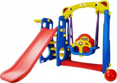 Komplet i lojërave të kopshtit LEANToys Garden Set Slide Swing Lion Sound