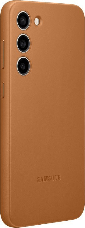 Kapak telefoni Samsung Leather Case Galaxy S23+, lëkurë origjinale, për Galaxy S23+, kafe