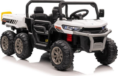 Makina elektrike për fëmijë Racing 900, 6 rrota, drita LED, e bardhë