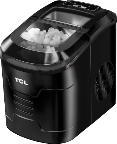 Makineri akulli TCL ICE-B9, me depozitë uji, panel kontrolli, ngjyrë e zezë