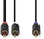 Kabllo subwoofer Nedis, RCA 2x mashkull në 1x mashkull, 3 m, anthracite
