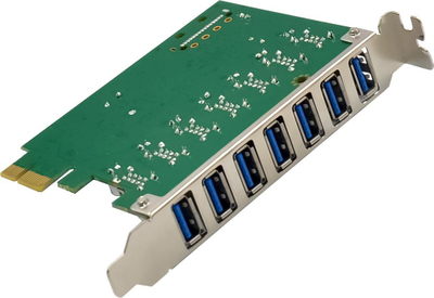 Kartë PCIe InLine 7x USB A 3.2 Gen1, 5 Gb/s, me konektor SATA