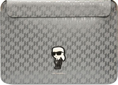 Mbështjellëse laptopi Karl Lagerfeld Sleeve KLCS14SAKHPKG, 14", lëkurë Saffiano, argjendtë