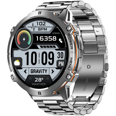 Ore inteligjente Gravity GT42-3, ekran 1.73" AMOLED, Bluetooth, ngjyrë argjend