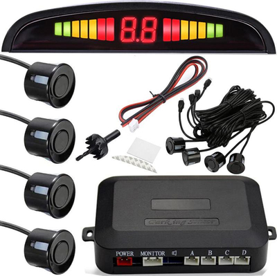 Sistem sensorësh parkimi universal, 4 sensorë, ekran LED LCD, i zi