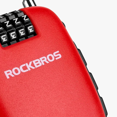 Bravë kabllo RockBros, me kombinim 4-shifror, kabllo 94cm, e kuqe