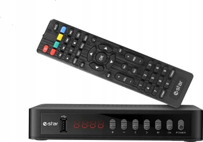 Marrës DVB T2 Estar STB T2 618 HD, Full HD 1080p, USB HDMI, i zi