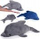 Lodër pelushi delfin Za4815, 37cm, i butë, gri blu