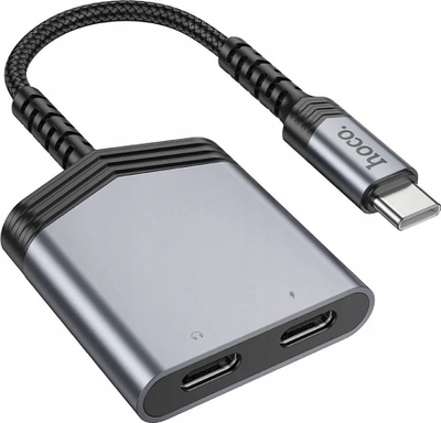 Adapter USB Type C Hoco LS40, 2 në 1, 27W, gri