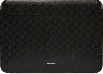 Çantë sleeve për laptop Karl Lagerfeld Saffiano Plaque, 14", lëkurë ekologjike, e zezë
