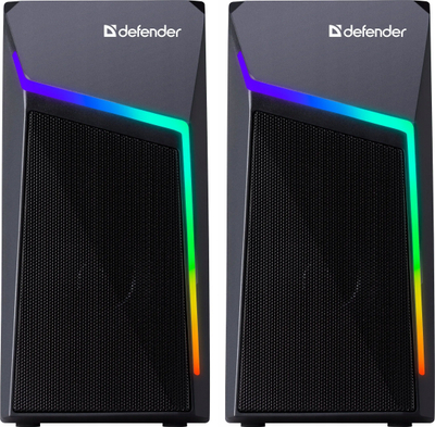 Altoparlantë Defender Stellar, 2.0, 6W, me ndriçim, të zinj