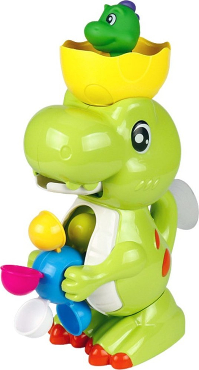 Lodër banjoje ProNice Dinosaur Water Wheel, dinozaur me rrota uji, me gotë dhe figurë, jeshile