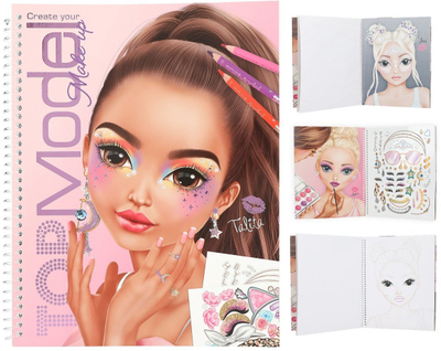 Libër ngjyrosjeje Depesche TOPModel Make up, 20 faqe, me ngjitësa, shumëngjyrësh