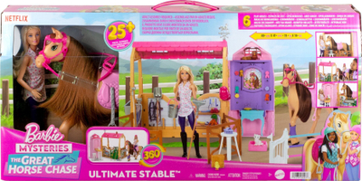 Set loje Barbie Mysteries Ultimate Stable, stallë me kalë, mbi 25 gjëra, shumëngjyrësh