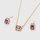 Set qafore dhe vathë elegant me gurë vjollcë, të praruar në arë 18k