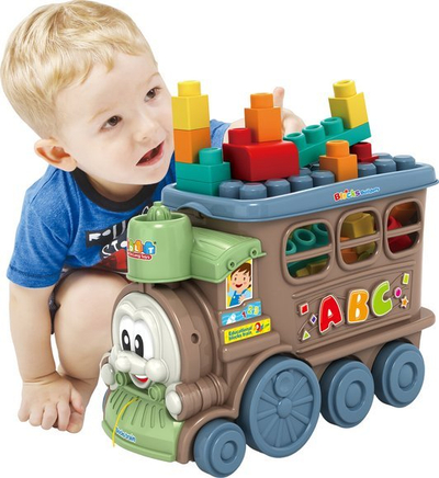 Lodër tren për ndërtim Woopie Big Train, 22 blloqe, për kalamaj 3+, shumëngjyrësh