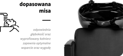 Фризерска столица Modena Nero, професионална, црна