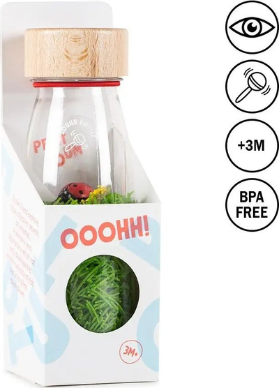 Lodër ndijore Petit Boum Ladybirds, shishe senzoriale, 3m+, transparente