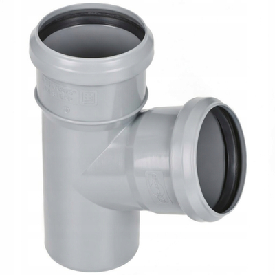 Tee kanalizimi Sewer FI 75 75 67°, PP, gri