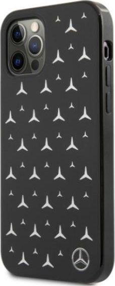Kapak telefoni Mercedes-Benz Silver Stars, për iPhone 12 12 Pro, backcase, i zi