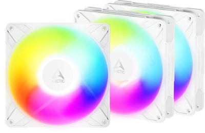 Вентилатор за компјутер Арктик P14 Pro Риверс, 140mm, aRGB PWM, бел сет 3 парчиња