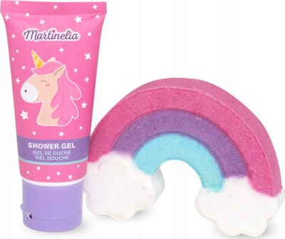 Set larje Martinelia Little Unicorn, xhel dushi dhe bombë banjoje, për kalamaj