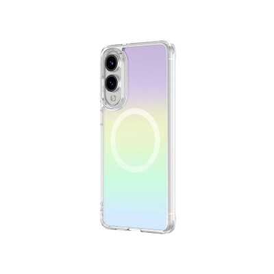 Mbrojtëse telefoni Amazingthing Minimal Mag për Samsung Galaxy S25 Edge, unazë magnetike, transparente me shkëlqim shumëngjyrësh