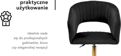 Karrige zyre 4Rico QS OF212G, rrotulluese, e zezë