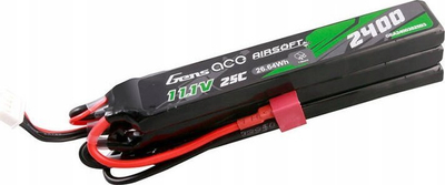 Bateri Li-Po ASG Gens Ace 3S2P, 11.1V, 2400mAh 25C, e zezë
