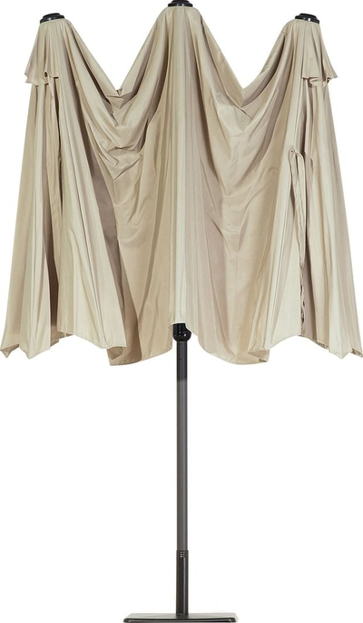 Çadër kopshti Beliani Sibilla, diametër 460 cm, alumini, bezhë