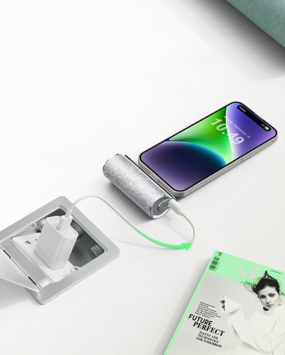 Надворешна батерија Вегер ЈUSB 5000 mAh Липстик Ц W0573S, USB Ц, сребрена боја