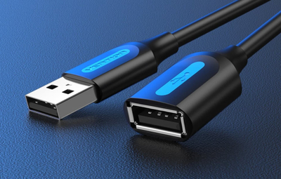 Kabllo zgjatëse USB Vention, USB 2.0, 5m, e zezë