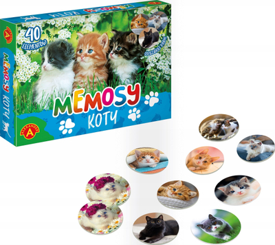 Lojë memorie Memosy Cats Alexander, figura mace, shumëngjyrëshe