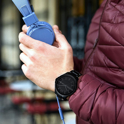 Orë dore për meshkuj Armani Exchange AX2104, e zezë