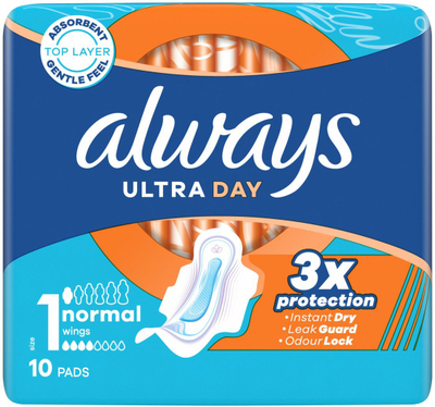 Хигиенски влошки Always Ultra Normal Plus, 10 парчиња