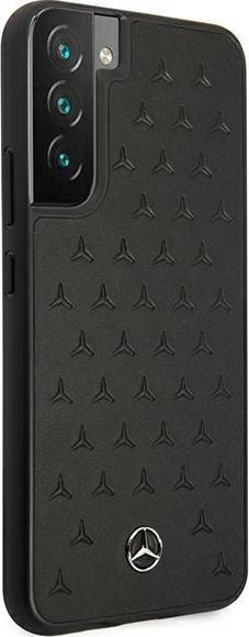 Këllëf telefoni Mercedes MEHCS22MPSQBK për Samsung Galaxy S22+, lëkurë natyrale, i zi
