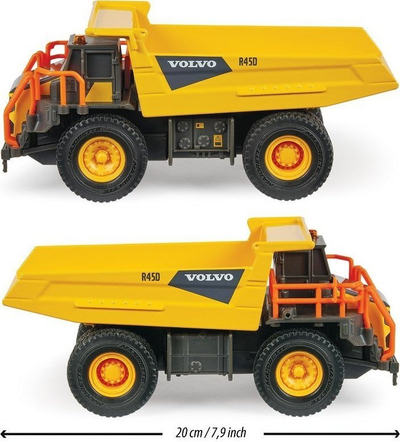 Lodër kamion Majorette Volvo R45D Grand Dump Truck, 20cm, 1:45, e verdhë