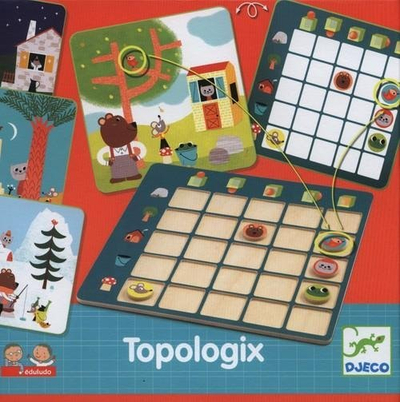 Lojë edukative Djeco Eduludo Topologix, për kalamaj 4–6 vjeç, dygjuhëshe, me plot ngjyra
