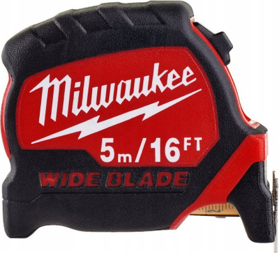 Metër Milwaukee Wide Blade, 5 m / 16 ft, shirit 33 mm, i kuq e zi