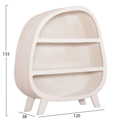 Raft Santorini 120x38x133Hcm (HM18060.01), bardhë