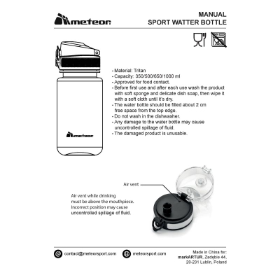 Shishe sportive Meteor, 500ml, tritan, e gjelbër e errët