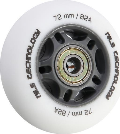 Сет тркала за ролери Nils Extreme PU, 72mm 82A, 4 тркала со лежишта ABEC 9, мат бели