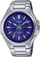 Orë dore Casio MTP RS100D 2A, analoge, diellore, çelik inox, blu
