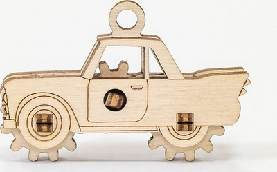 Lodër druri EWA Eco-Wood-Art Fidget-Car, model 3D për montim, dru FSC, shumëngjyrëshe