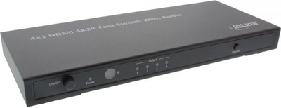 Прекинувач InLine 65017, 4x HDMI, аудио излез, црн