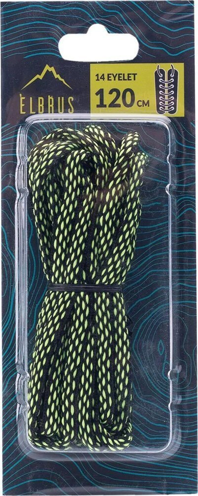Lidhëse këpucësh Elbrus Lace Discovery 92800616873, 120 cm, për 14 vrima, jeshile me të zezë