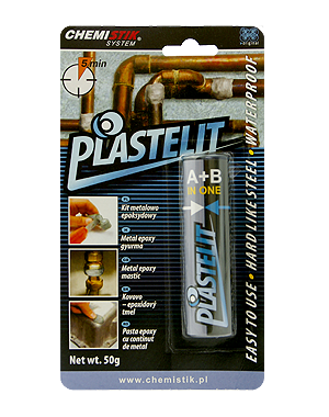 Ngjitës metal epoksi Plastelit, 50g, dy përbërës, gri