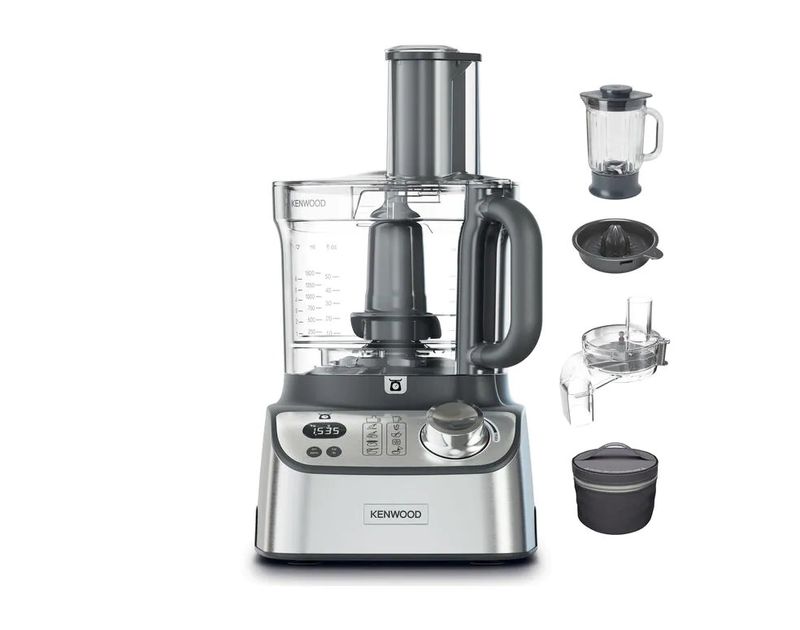 Robot kuzhine Kenwood Multipro XL Weigh +, peshore e integruar, blender ThermoResist, argjendtë gri