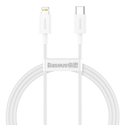 Kabllo USB Baseus USB C në Lightning, 1 m, 20W, e bardhë